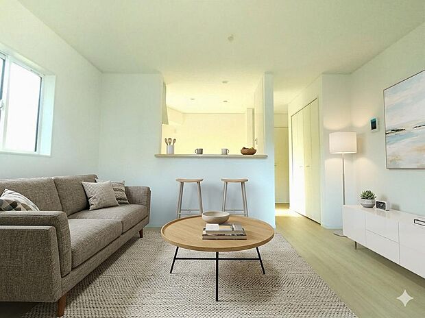 LDKインテリアイメージ　※家具、装飾類はAI合成です