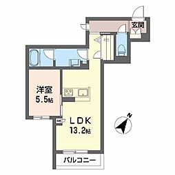 阪急京都本線 正雀駅 徒歩3分の賃貸マンション 2階1LDKの間取り