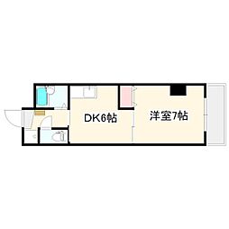 エスト・リーヴル江坂 1DKの間取図画像