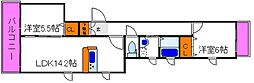 ノーヴェヴィータ 2LDKの間取図画像