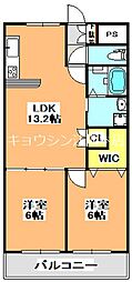 ハイツ冨士 2LDKの間取図画像