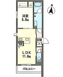 Osaka Metro谷町線 千林大宮駅 徒歩13分の賃貸マンション 3階1LDKの間取り