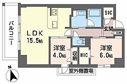 Osaka Metro長堀鶴見緑地線 西長堀駅 徒歩12分の賃貸マンション 9階2LDKの間取り