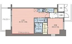 Osaka Metro谷町線 中崎町駅 徒歩6分の賃貸マンション 5階1LDKの間取り