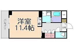 エルヴェ東天満 1Kの間取図画像