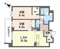大阪市都島区片町1丁目マンション 2LDKの間取図画像
