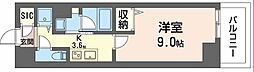 サンエール南堀江 1Kの間取図画像