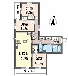 シャーメゾン バードヒルズ 3LDKの間取図画像