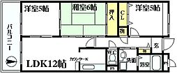 シャルマン・ハイム摂津 3LDKの間取図画像