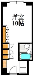 ステュディオ新大阪 10階ワンルームの間取り
