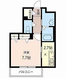阪急京都本線 崇禅寺駅 徒歩2分の賃貸マンション 3階1Kの間取り