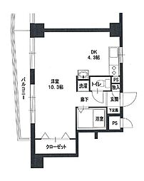 Osaka Metro御堂筋線 東三国駅 徒歩3分の賃貸マンション 2階ワンルームの間取り