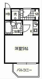 ファミールハイツ北大阪5号棟弐番館 ワンルームの間取図画像
