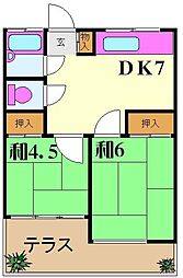 誠パンション 2DKの間取図画像