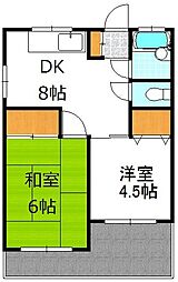 誠パンション 2DKの間取図画像