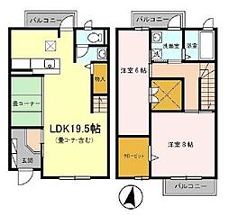 サンシャインパルク 1階2LDKの間取り