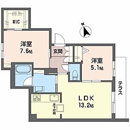 ラ メゾン 大門 1LDKの間取図画像