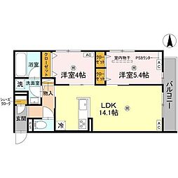D-residence 2LDKの間取図画像