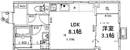 ARCA豊中曽根 1LDKの間取図画像