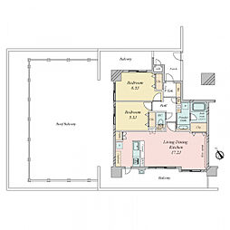クレスタ三国ヶ丘センツィオ 2LDKの間取り