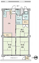 新森小路コーポ 2SDKの間取り