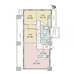 メロディーハイム守口参番館 3LDKの間取図画像