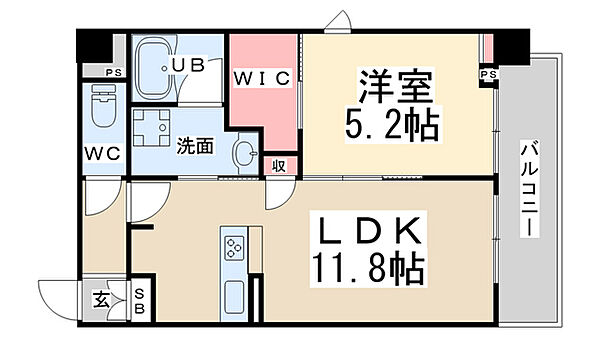 シャーメゾン川西中央 ｜兵庫県川西市中央町(賃貸マンション1LDK・7階・45.30㎡)の写真 その2