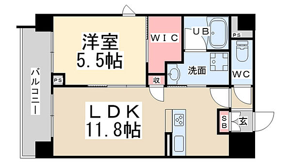 シャーメゾン川西中央 ｜兵庫県川西市中央町(賃貸マンション1LDK・4階・45.30㎡)の写真 その2