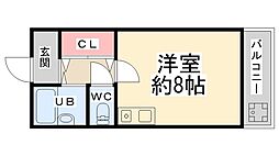 SOLEIL花屋敷 1Kの間取図画像