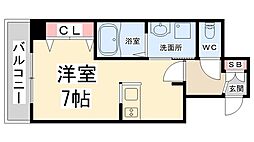 ラ・フォートキセラ1 1Kの間取図画像