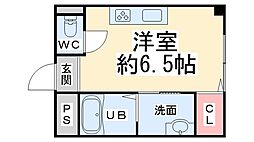 吉永ビル鼓ヶ滝駅前 ワンルームの間取図画像