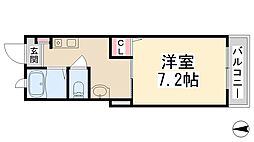 ラフィネ花屋敷 1Kの間取図画像
