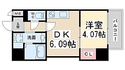 クローバー・クレア池田 1DKの間取図画像