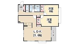 アリオーゾ宝塚2 2LDKの間取図画像