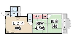 新和コーポ 2LDKの間取図画像