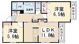 ラフィネ花屋敷 2LDKの間取図画像