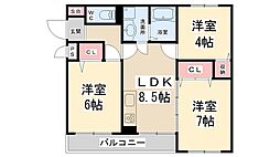 ウィル・パレス・ANE 3LDKの間取図画像