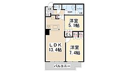 ザ・千里タワー 2LDKの間取図画像