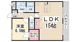 ラフィーネ宝塚 1LDKの間取図画像