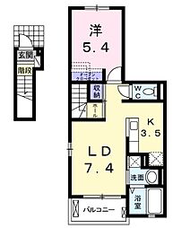 グラース宝塚 1LDKの間取図画像