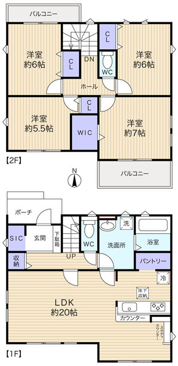 南向きの20帖LDKを中心とした、広々明るい空間の住まい♪