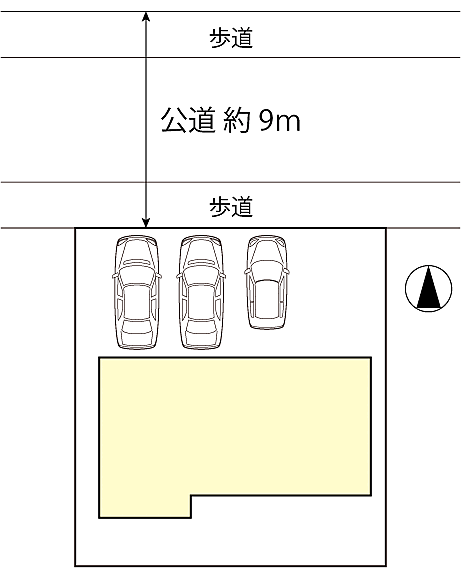 駐車スペースはゆったり3台分