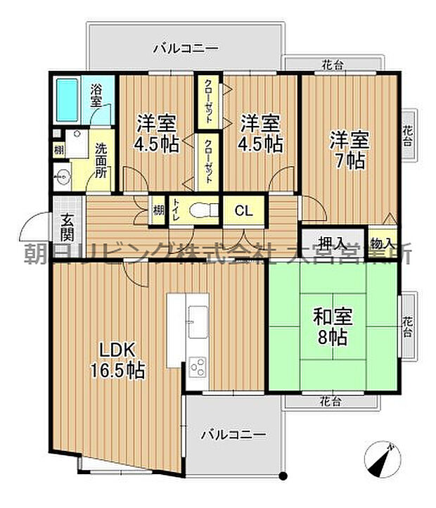 アーバンみらい東大宮東三番街2号棟(4LDK) 3階の間取り