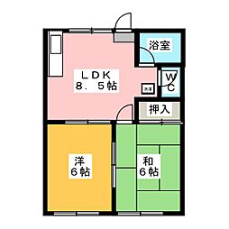 コーポ田中 2LDKの間取図画像