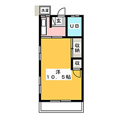 コスモス 1階1Kの間取り