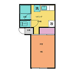 サンワード八王子 1階1DKの間取り