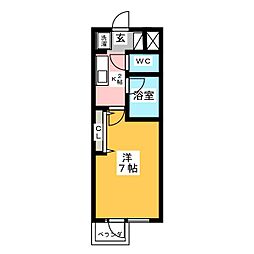 メゾン田倉 3階1Kの間取り