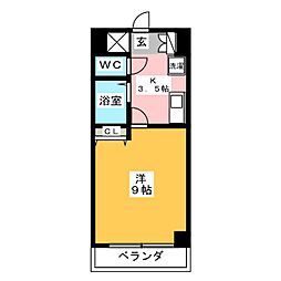 レトワル明神町ビル 4階1Kの間取り