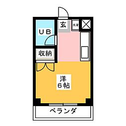 日吉ビル 3階ワンルームの間取り