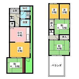 弐分方町貸家 1階6DKの間取り